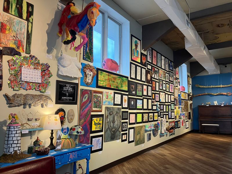 Artwork by homeless residents of the Motels4Now program is on display and for sale at Our Lady of the Road in South Bend through Sept. 22, 2025.