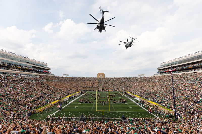 Why was Notre Dame football home game against Purdue in a delay?
