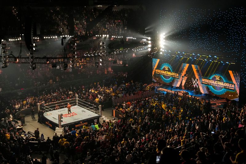 Cody Rhodes celebrates winning the Undisputed WWE Championship match Saturday, Sept. 20, 2025, during WWE WrestlePalooza at Gainbridge Fieldhouse in Indianapolis.