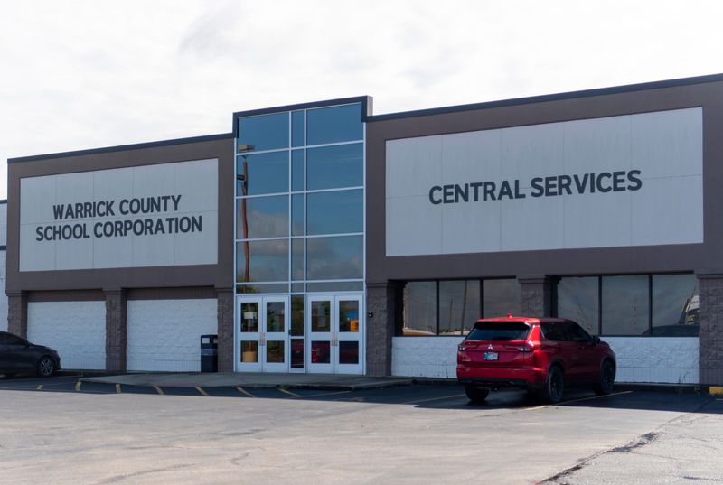 The Warrick County School Corporation central services building in Boonville, Indiana.