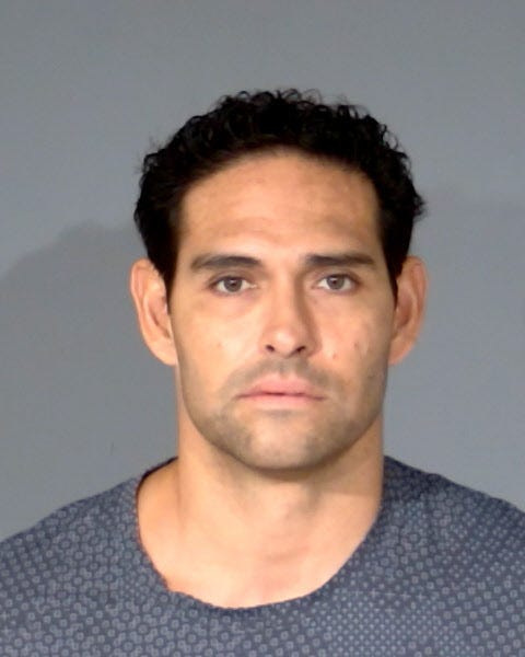 Mark Sanchez was taken into processing by the Marion County Sheriff's Office on the morning of Oct. 12, 2025.