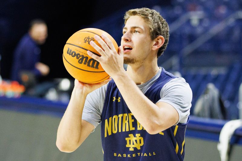 Notre Dame guard Brady Stevens shoots the ball during Notre Dame men's basketball's media day at Purcell Pavilion on Tuesday, Oct. 1, 2024, in South Bend.
