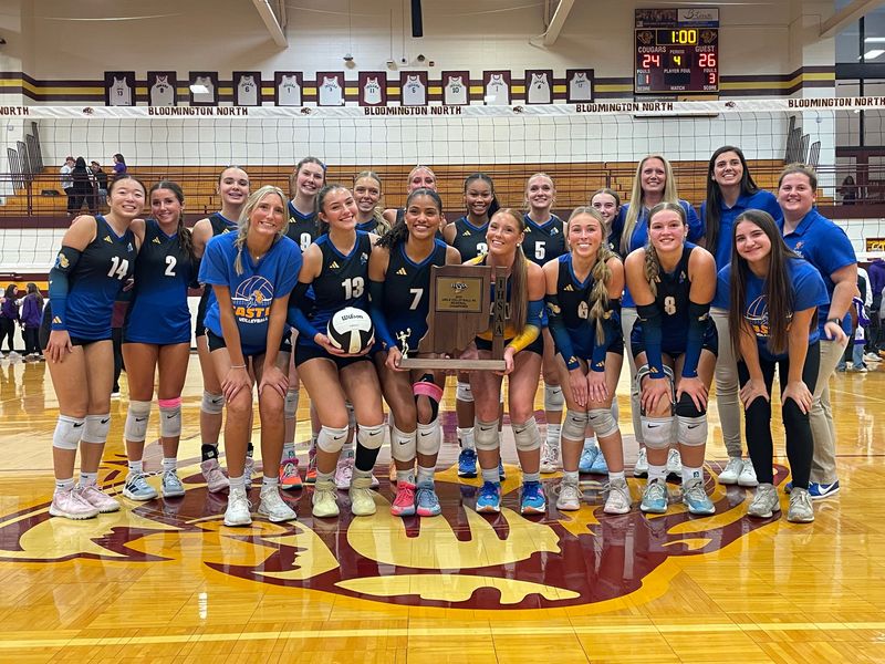 Castle defeated Bloomington South in four sets to win the Class 4A volleyball regional championship