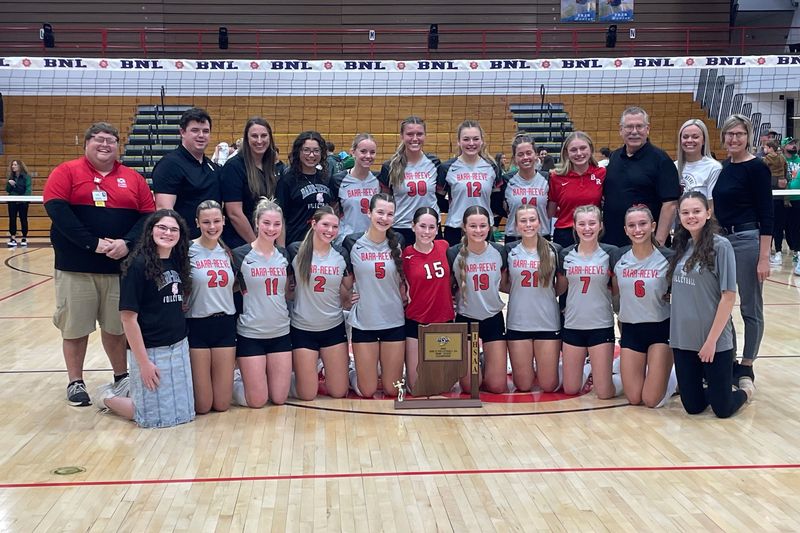 Barr-Reeve defeated Triton Central in straight sets to win the Class 2A volleyball semistate at Bedford North Lawrence