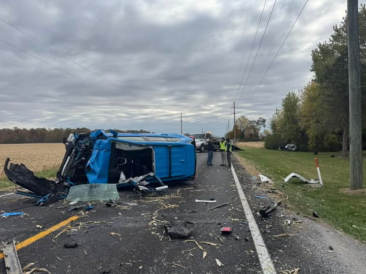 A Cadiz police officer was seriously injured on Sunday, Nov. 2, when a SUV crashed into the rear of his police car at Indiana 38 and Mechanicsburg Road.