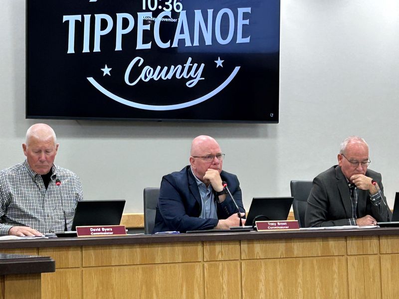 Tippecanoe County commissioners voted Monday, Nov. 3, 2025, to approve a revised data center ordinance and the rezoning of 31 acres in the area of Tippecanoe County Road 430 South and Concord Road to allow a housing development.