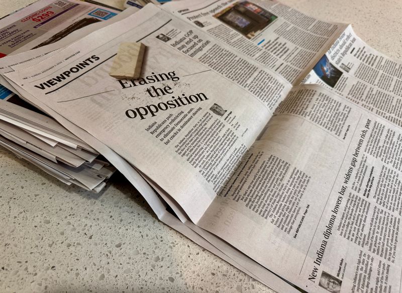 IndyStar's Sunday newspaper contains an expanded Viewpoints section as seen Nov. 5, 2025.