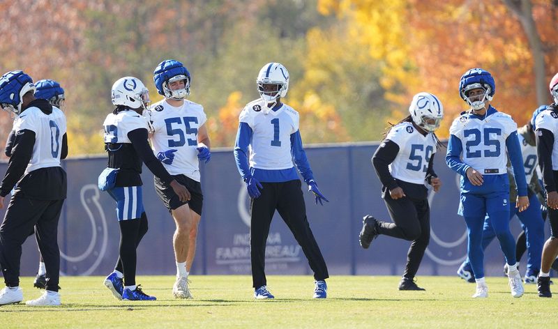 Indianapolis Colts cornerback Sauce Gardner runs through drills on Thursday, November 6, 2025.