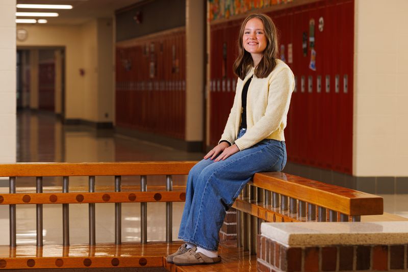 The South Bend Tribune's Student of the Week Sophie Yoder, a senior at NorthWood High School, poses for a portrait at the school on Friday, Nov. 21, 2025, in Nappanee.