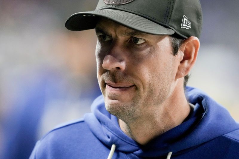 Indianapolis Colts head coach Shane Steichen walks off the field Sunday, Nov. 30, 2025, after the Indianapolis Colts lost to the Houston Texans 20-16 at Lucas Oil Stadium in Indianapolis.