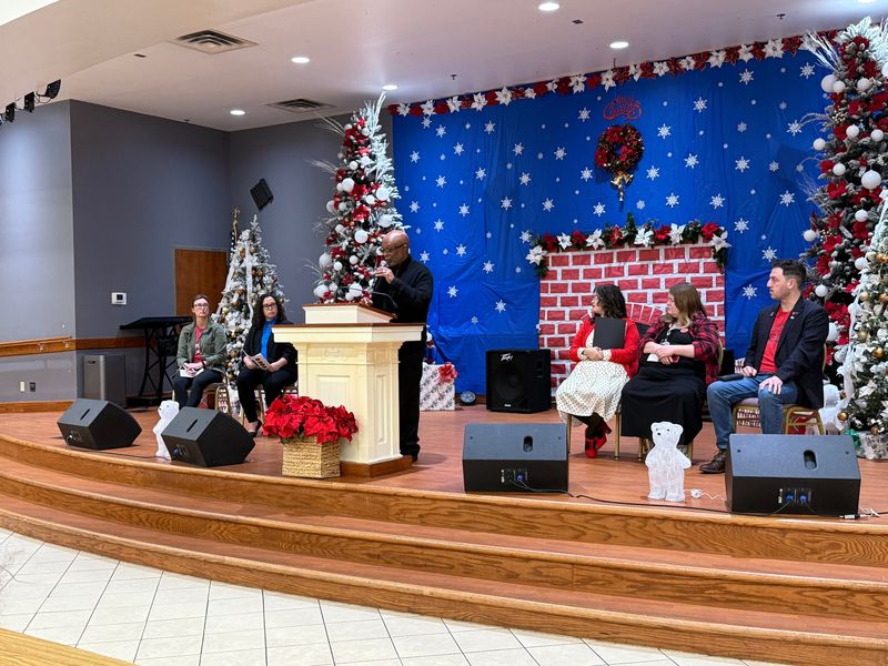 Rev. David Greene speaks at the Purpose of Life Ministries for a press confrence speaking out against recent proposals from the ILEA that would limit the IPS school board's power, on Thursday, Dec. 4, 2025.