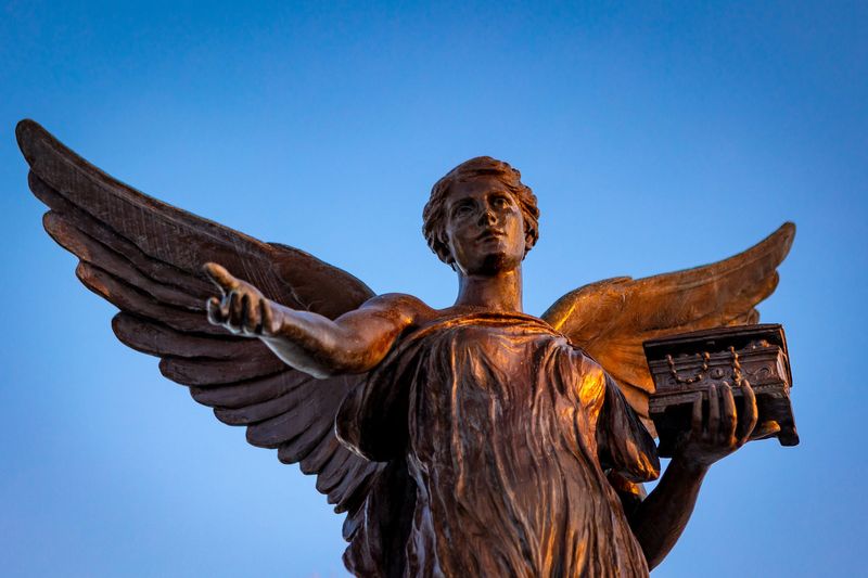 The "Beneficence" statue on the Ball State University campus.