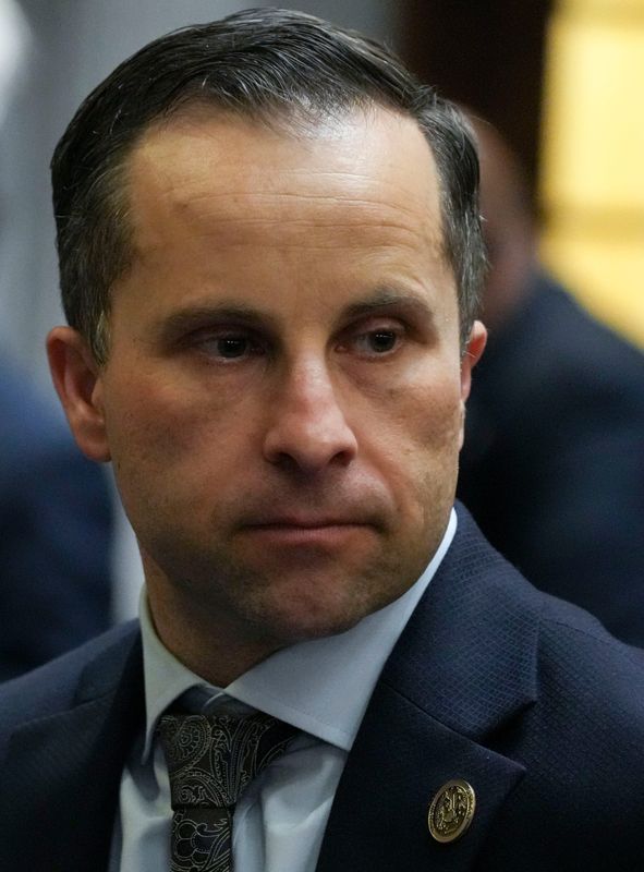 Indiana state Sen. Spencer Deery, R-West Lafayette, walks the floor as lawmakers returned for the 2026 legislative session Monday, Jan. 5, 2026, at the Indiana Statehouse in downtown Indianapolis.