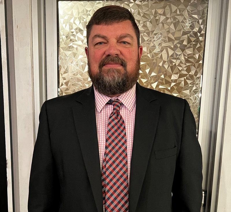 New Plymouth football coach Ron Shaffer is pictured after the school board meeting Tuesday, Jan. 6, 2026.