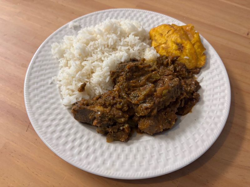 Legim ak vyann bef, or legume, is a staple Haitian meat and vegetable stew served at Sunrise Kitchen at 4333 N. Franklin Road, Lawrence. Jan. 6, 2026