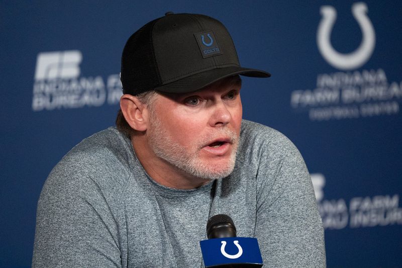 Indianapolis Colts General Manager Chris Ballard speaks with media Thursday, Jan. 8, 2026, at the Colts practice facility in Indianapolis.