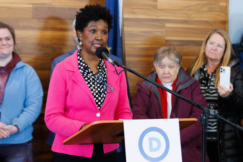 Sherry Bolden-Simpson, a South Bend Common Council member, speaks during a press conference in opposition to Senate Bill 248 at the County-City Building on Tuesday, Jan. 13, 2026, in South Bend.