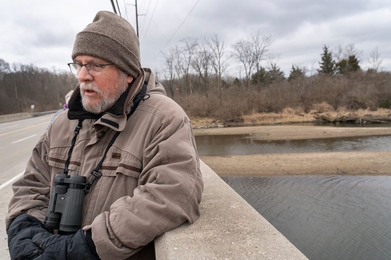 Retired hydrologist Martin Risch talks about environmental concerns with LEAP district proposals for discharging wastewater back into Eagle Creek, Wednesday, Jan. 14, 2026. Some worry taking water from the reservoir for the LEAP district in Lebanon will disrupt wildlife and ecosystem health, and new fears are popping up as it is proposed they will be discharging wastewater back into the creek that might lead to pollution and water contamination.