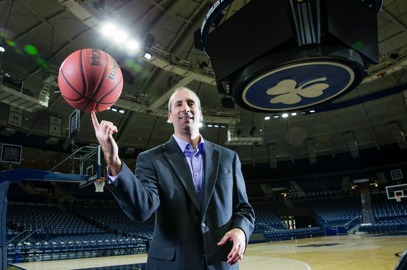South Bend Tribune sports columnist and Notre Dame Insider men's basketball beat writer Tom Noie during a promotional photo shoot at Purcell Pavilion in South Bend Tuesday, Oct. 31, 2017. Tribune Photo/MICHAEL CATERINA
