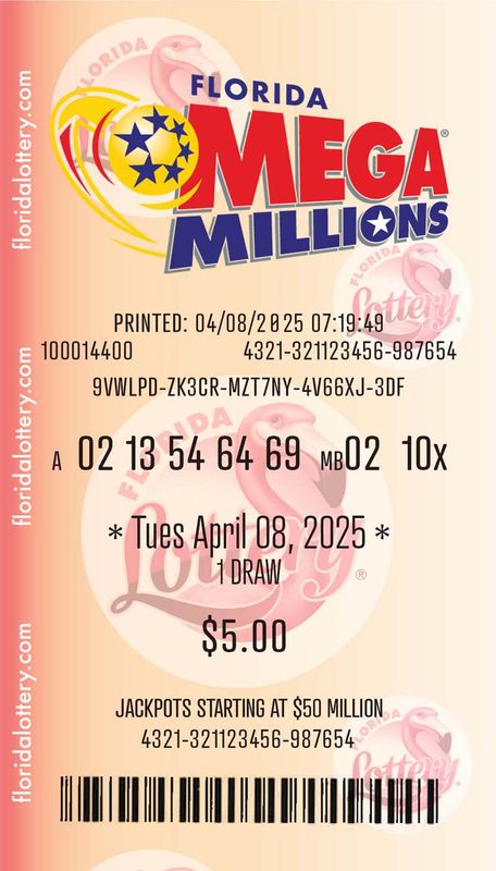 Florida Mega Millions ticket.