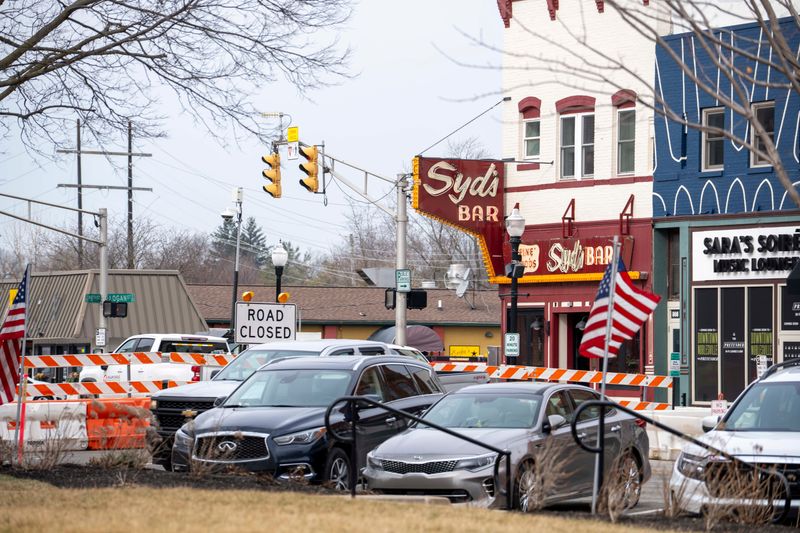 Project “Embrace Downtown” is a months-long construction project to improve infrastructure and aesthetics in its downtown, Noblesville, Indiana on Feb. 17, 2026.