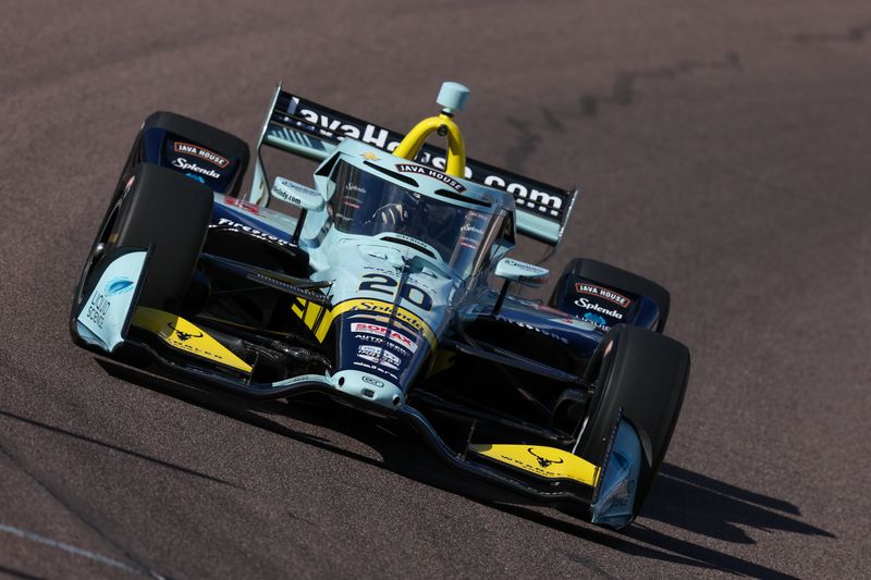 Alexander Rossi of Ed Carpenter Racing driving during an IndyCar testing session at Phoenix International Raceway on Feb. 18, 2026.