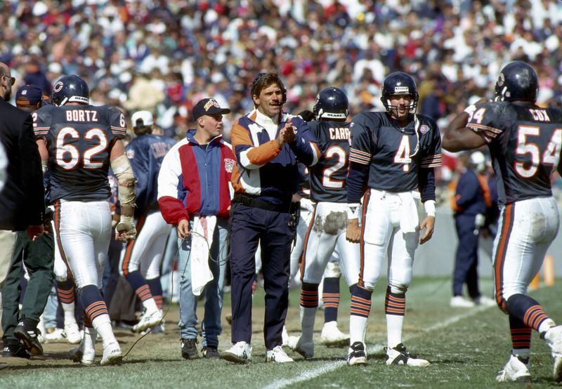 Oct 9, 1994; Chicago, IL, USA; FILE PHOTO; Chicago Bears head coach Dave Wannstedt on the sideline at Soldier Field against the New Orleans Saints. Mandatory Credit: Photo By USA TODAY Sports © Copyright USA TODAY Sports