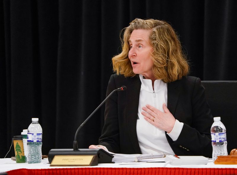 An IU Board of Trustees meeting is held at the Madame Walker Legacy Center on Friday, Feb. 20, 2026, in Indianapolis. Shown here, Indiana University President, Pamela Whitten.