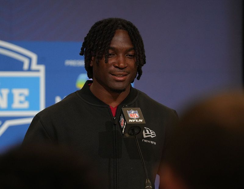 D'Angelo Ponds meets with the media at the 2026 NFL Combine.