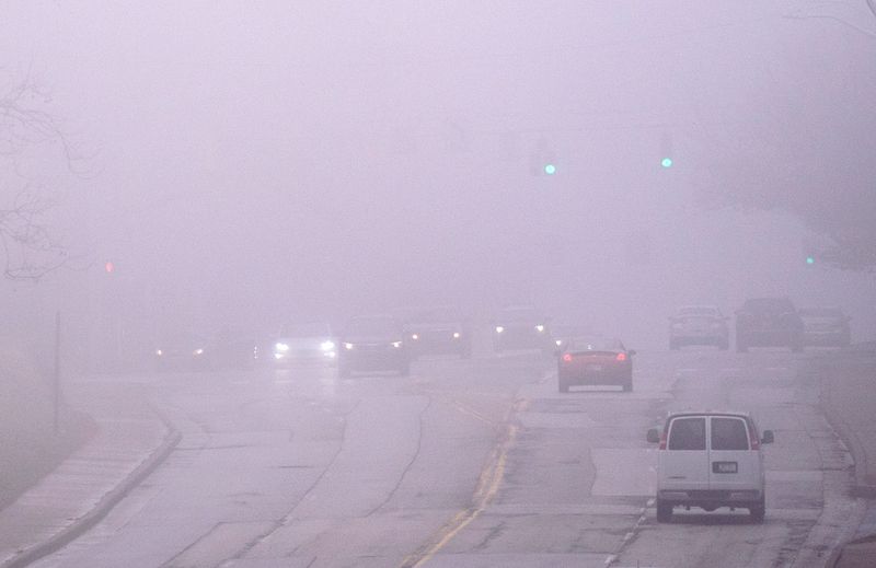 Fog blankets Indianapolis, as seen on Michigan Rd., Wednesday, March 4, 2026.