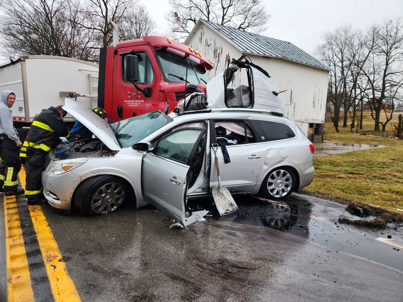 A 78-year-old Lynn woman was fatally injured on Thursday, March 5, when her car pulled into the path of an oncoming semi-tractor trailer on U.S. 36 at Arba Pike.