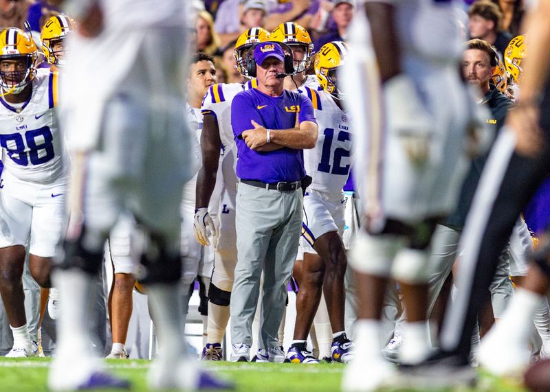 Tigers Head Coach Brian Kelly, LSU Tigers take on the Southeastern Louisiana. Sept 20, 2025; Baton Rouge, Louisiana, USA; at Tiger Stadium.