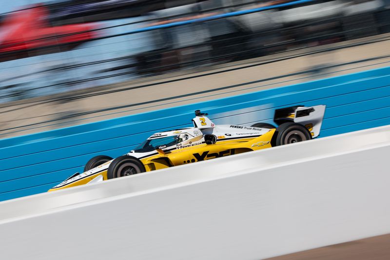Josef Newgarden competes at the Good Ranchers 250 at Phoenix Raceway in 2026.