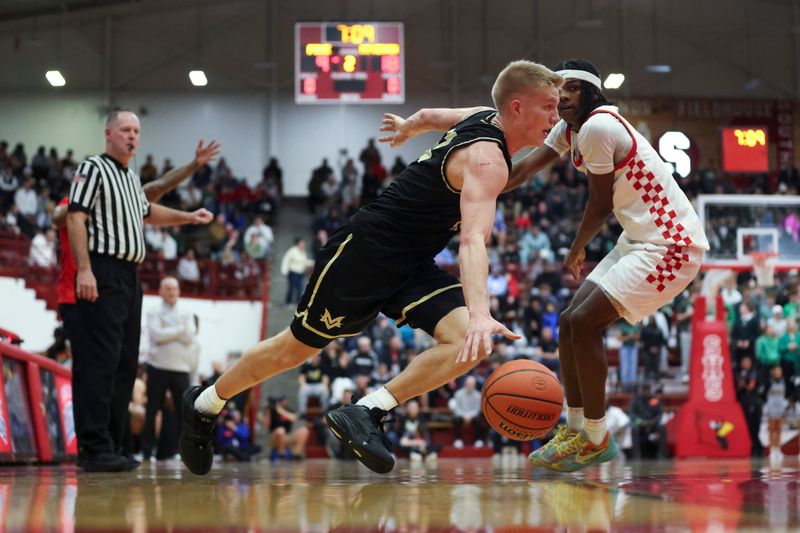 Mt. Vernon Marauders Luke Ertel (12) drives to the hoop on Saturday, March 14, 2026, during an IHSAA boys basketball regional matchup between Pike and Mt. Vernon at Southport High School in Indianapolis, Ind.