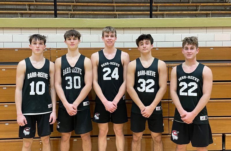 Barr-Reeve is 25-1 heading into the Class 1A semi-state against Liberty Christian. From left to right: Kierson Lengacher, Josh Miller, Braxton Neidigh, Jaylon Graber and Carson Yoder.
