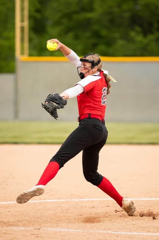 Southmont pitcher Ella Barry fires a pitch during the 2025 season.