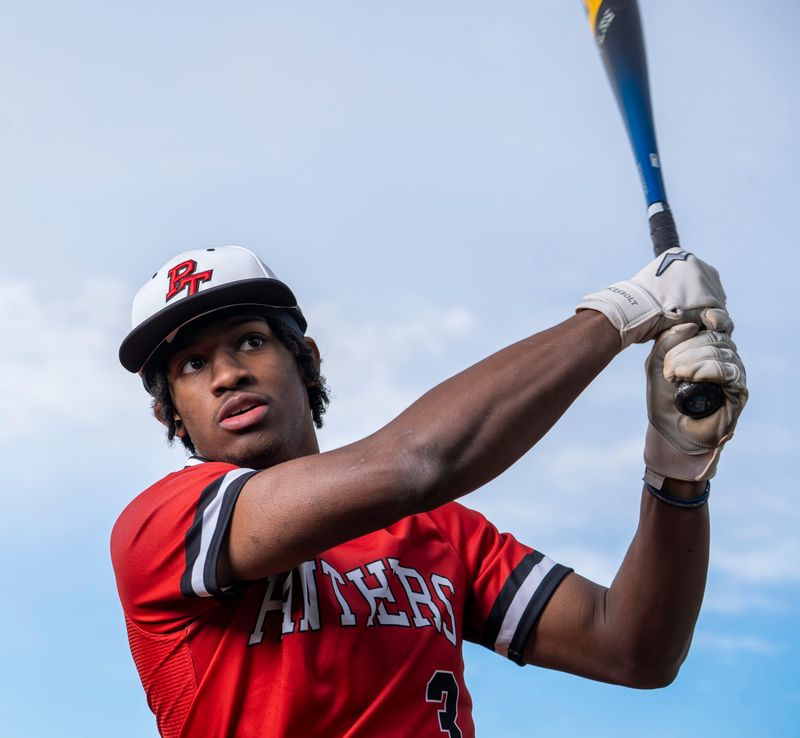 Park Tudor’s senior outfielder Desmond Francis at Arbuckle Acres Park Park Baseball Super Team Tuesday, March 24, 2026, in Brownsburg, Indiana.