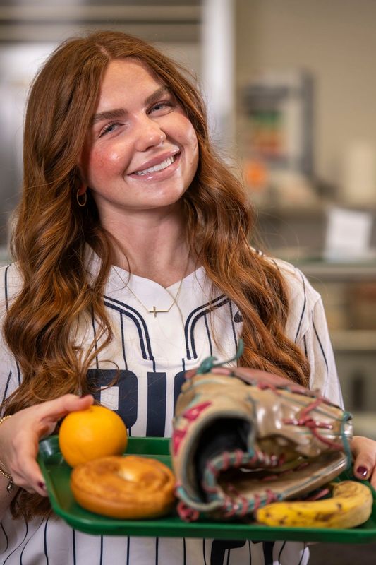 Cathedral’s Sidney Feczko poses for a photo Tuesday, March 17, 2026, at Cathedral High School in Indianapolis.