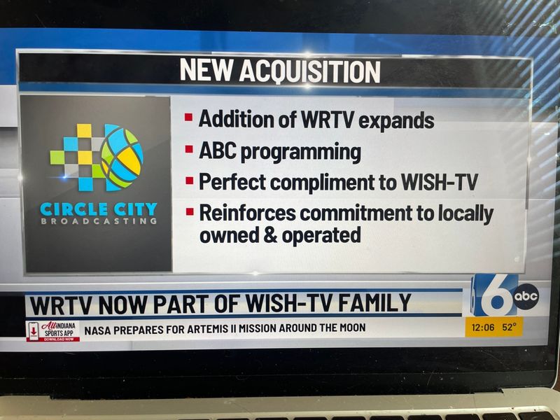 WRTV's noon broadcast March 31 featured stories from WISH-TV reporters. Circle City Broadcasting, WISH-TV's parent company, let go of a significant portion of the WRTV staff after acquiring the station in an $83 million deal.