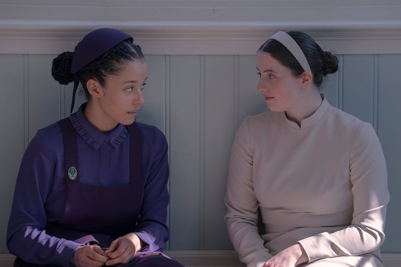 Chase Infiniti as Agnes and Lucy Halliday as Daisy in "The Testaments."