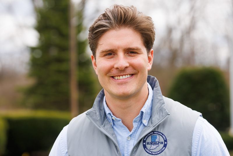 Beau Bayh, candidate for Indiana Secretary of State, poses for a portrait on Monday, April 6, 2026, in South Bend.