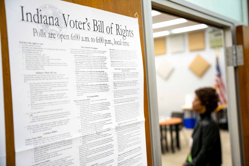Early voting at the City County building Tuesday, April 7, 2026, in Indianapolis.