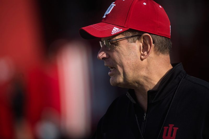 Indiana Head Coach Curt Cignetti during spring football practice at Memorial Stadium on Thursday, April 9, 2026.