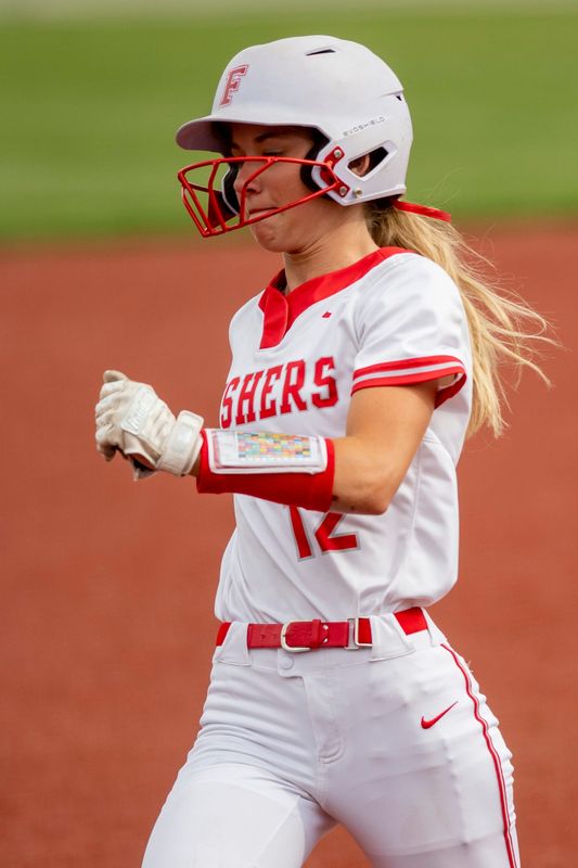 Fishers junior Kennedy Shockley during the third annual Castle Softball Invitational presented by Peoples Bank at Deaconess Sports Park in Evansville, Ind., Friday, April 10, 2026.