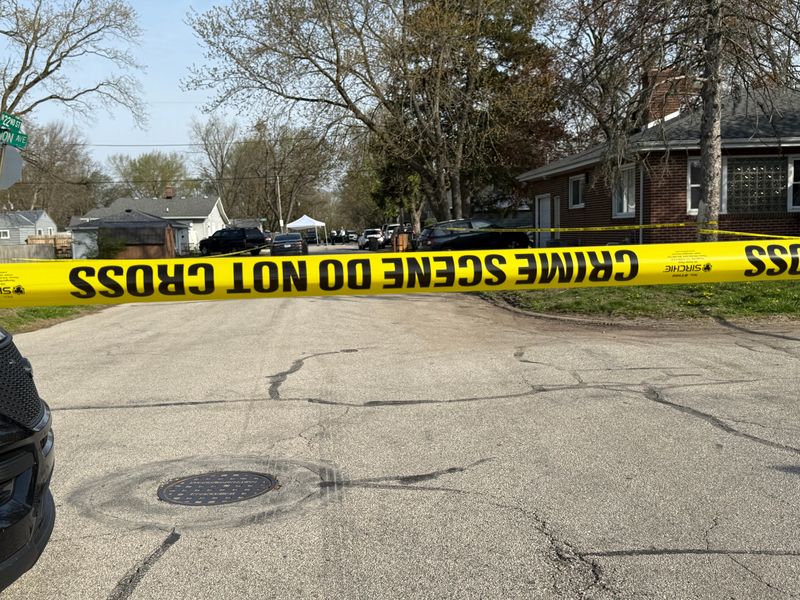 Crime scene tape blocks off a street in Lafayette as police investigate a potential crime scene.