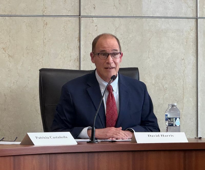 David Harris, president and CEO of Christel House International, presides over the first meeting of the Indianapolis Public Education Corp. oversight board on Tuesday, April 14, 2026.