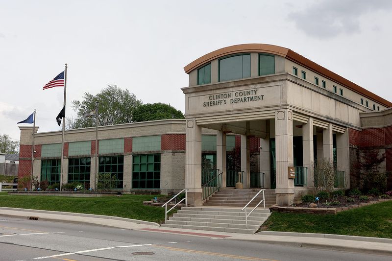 The Clinton County Sherriff's Department front entrance is off East Walnut St. on Wednesday, April 15, 2026, in Frankfort Ind.