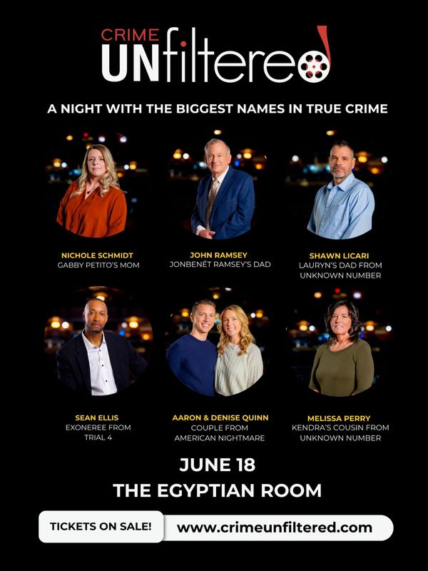 Crime Unfiltered, a live tour featuring the subjects of popular true crime documentaries, is headed to Old National Centre June 18.