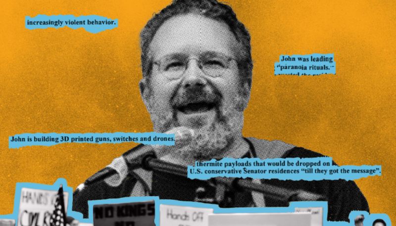 John Scott Johnson, a wealthy Fishers software engineer, organized and funded many of last year's biggest anti-Trump protests in Indianapolis. Text highlighted in blue comes from Fishers Police reports. Johnson denies the allegations.