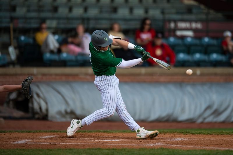 Vincennes Lincoln's Cooper Collins (6) hits as the Mater Dei Wildcats host the Vincennes Lincoln Alices at Bosse Field in Evansville, Ind., Tuesday, April 21, 2026.